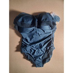 Kona Sol Women's Large(12-14) High Coverage One Piece Swimsuit